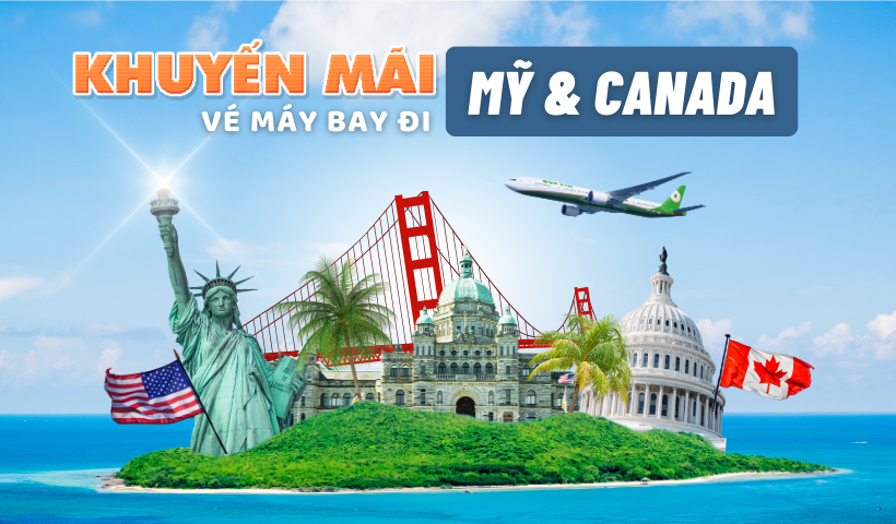 Khuyến mãi vé máy bay Eva Air đi Mỹ - Canada